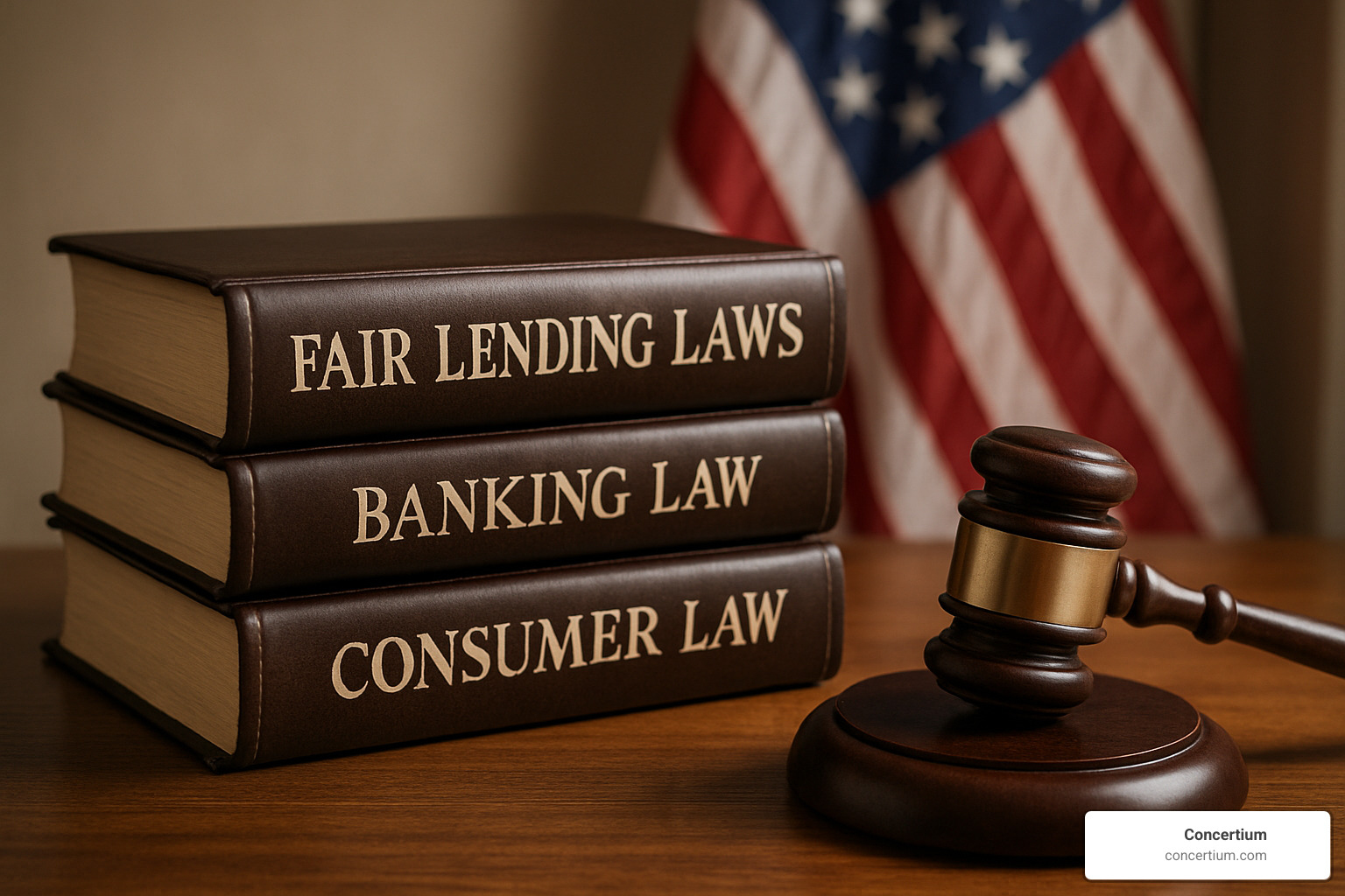 Legal books and gavel representing fair lending laws - fair lending risk assessment