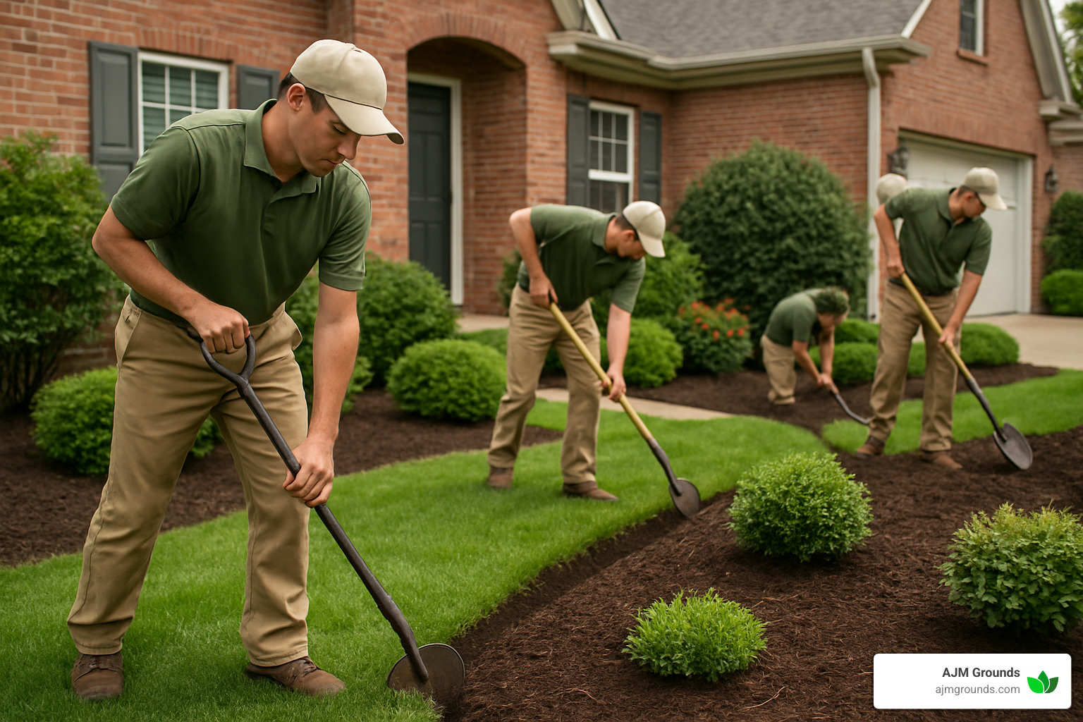 crew edging garden beds - mulch install near me