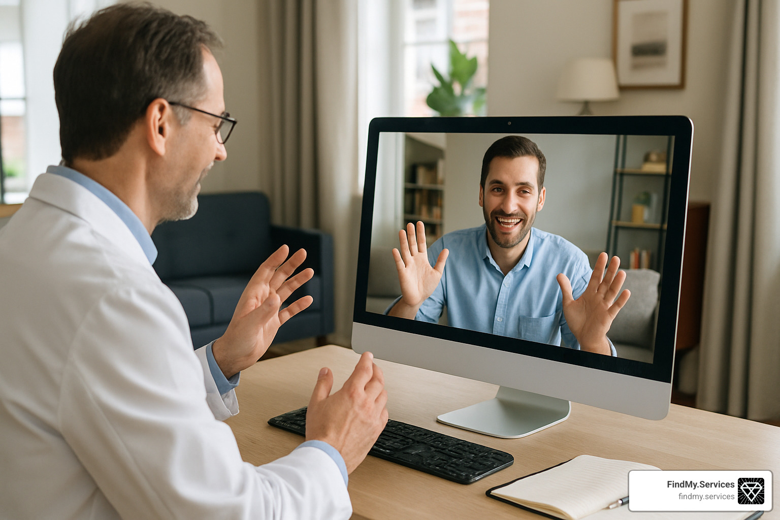 telehealth doctor consulting with patient on computer screen - reliable health providers