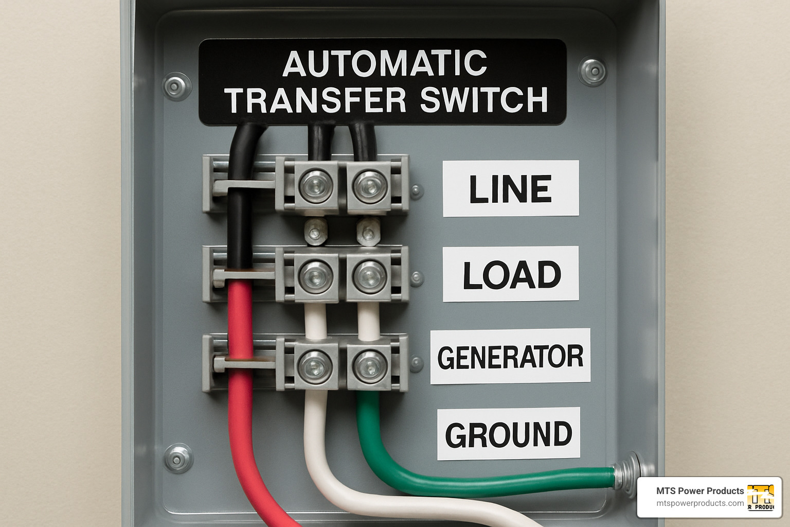 close-up of panel wiring showing proper connections - how to wire an automatic transfer switch for a generator