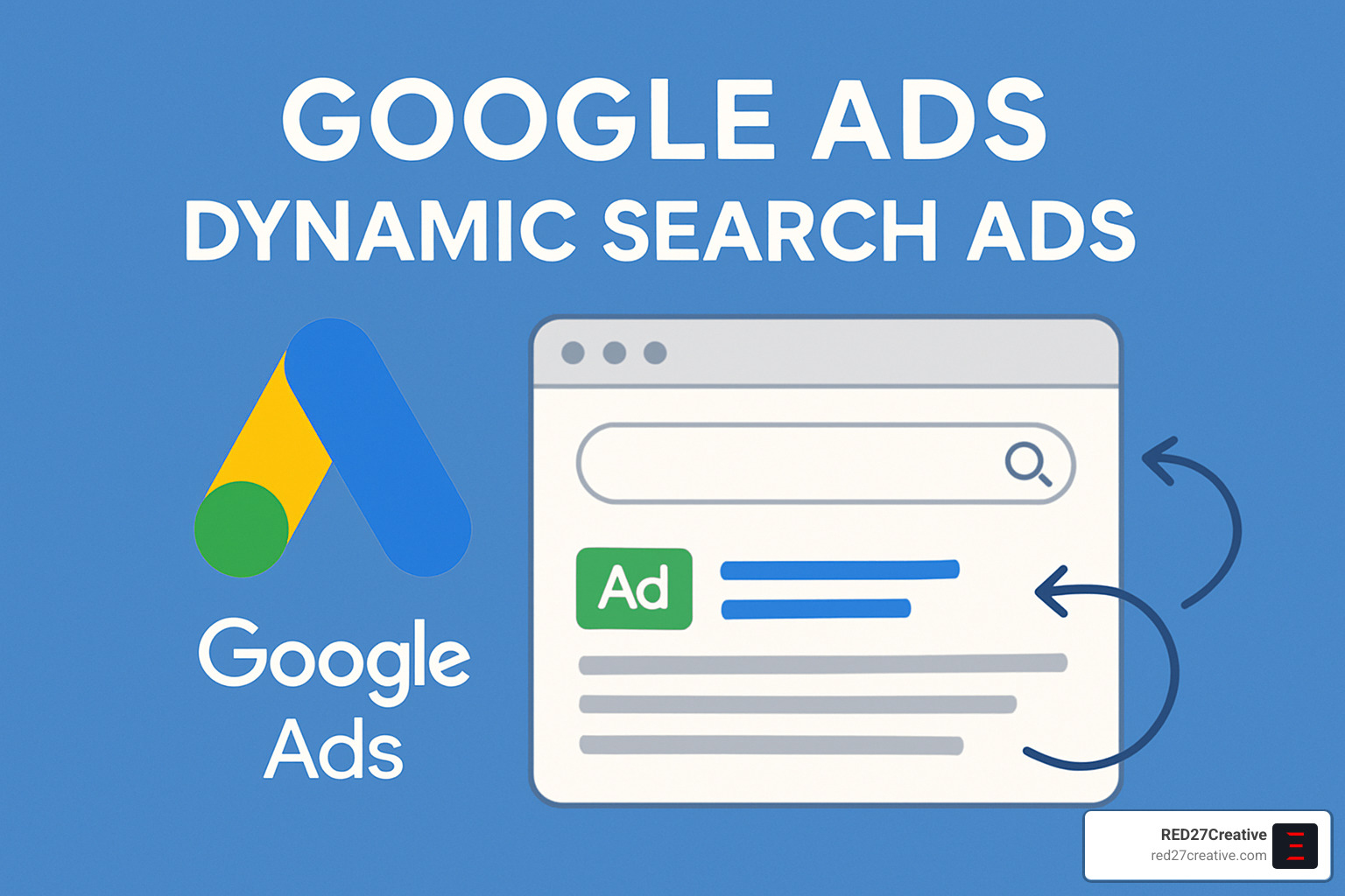 Why Dynamic Search Ads Are Your New Best Friend • Google Ads dynamic search ads • RED27Creative dynamic search ads campaign structure example - Google Ads dynamic search ads