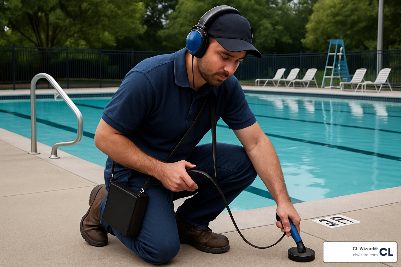 acoustic leak detection equipment - fixing leaks in underground pool pipes