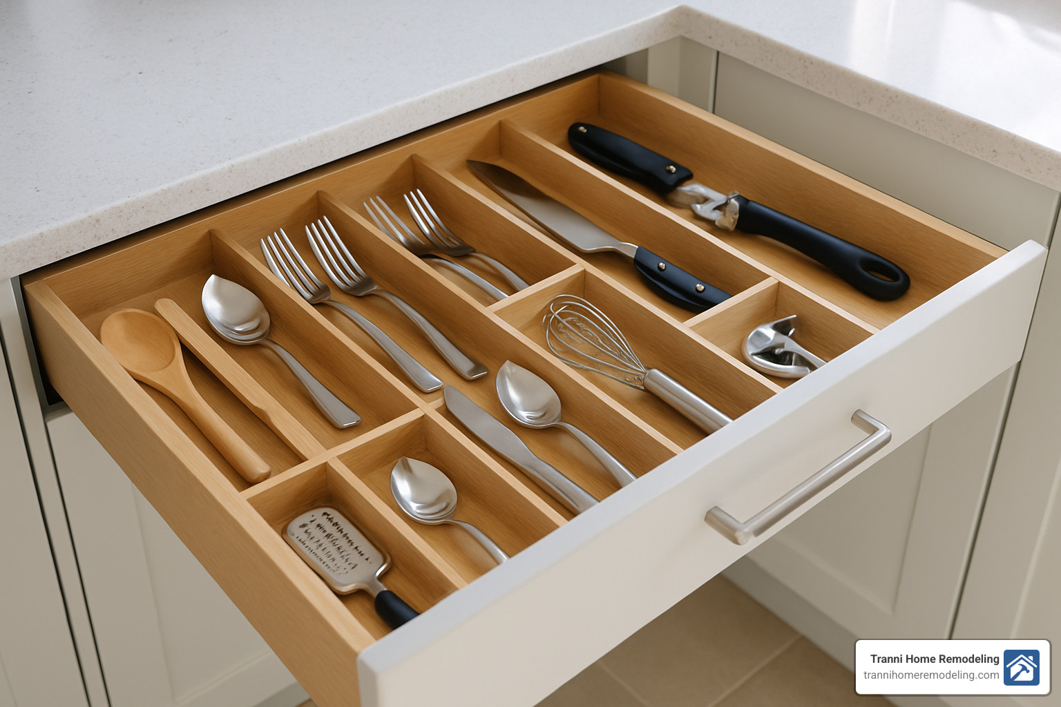 Drawer organization systems with dividers and specialized storage - kitchen renovations