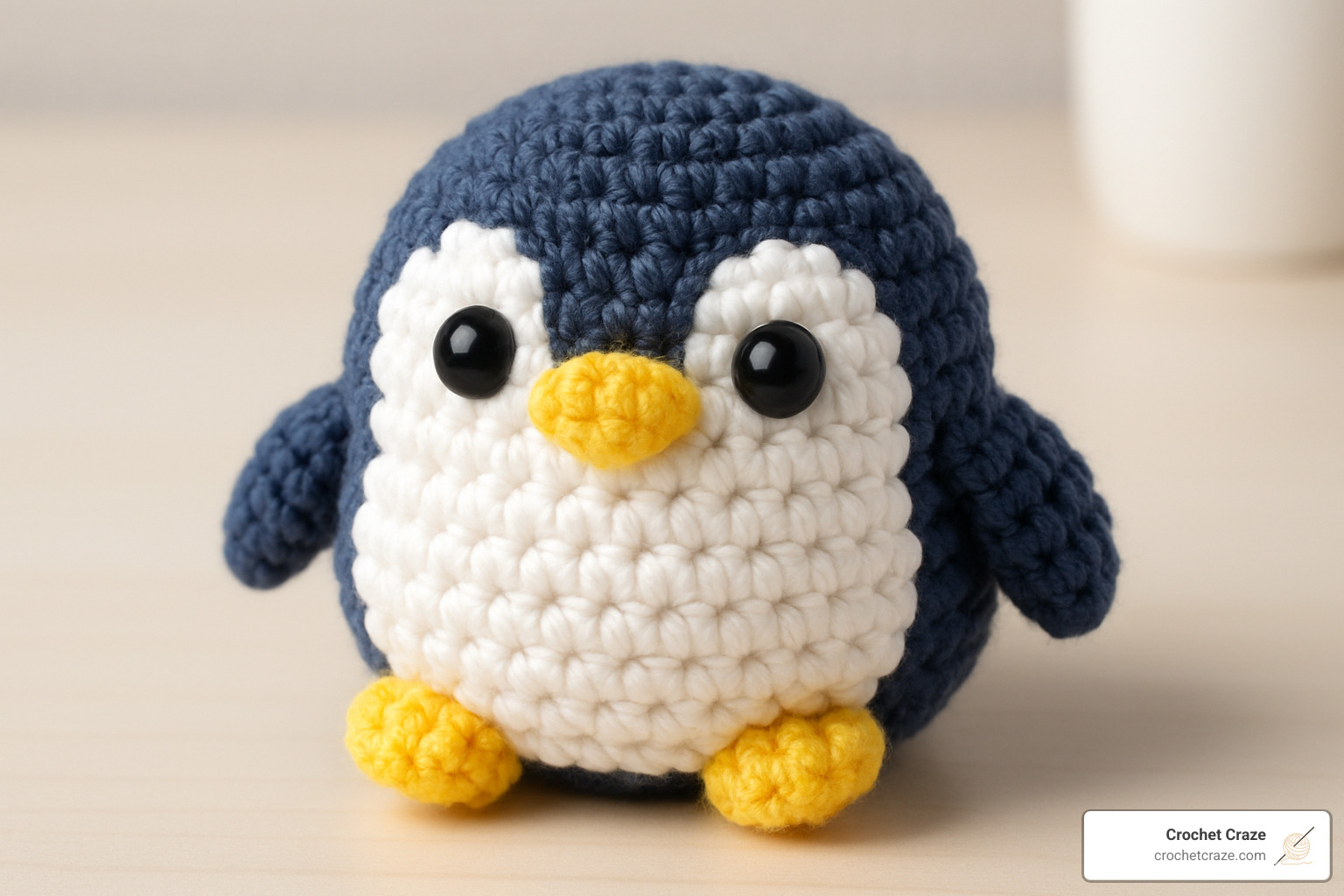 cute penguin amigurumi from Woobles crochet kit - Crochet project kits