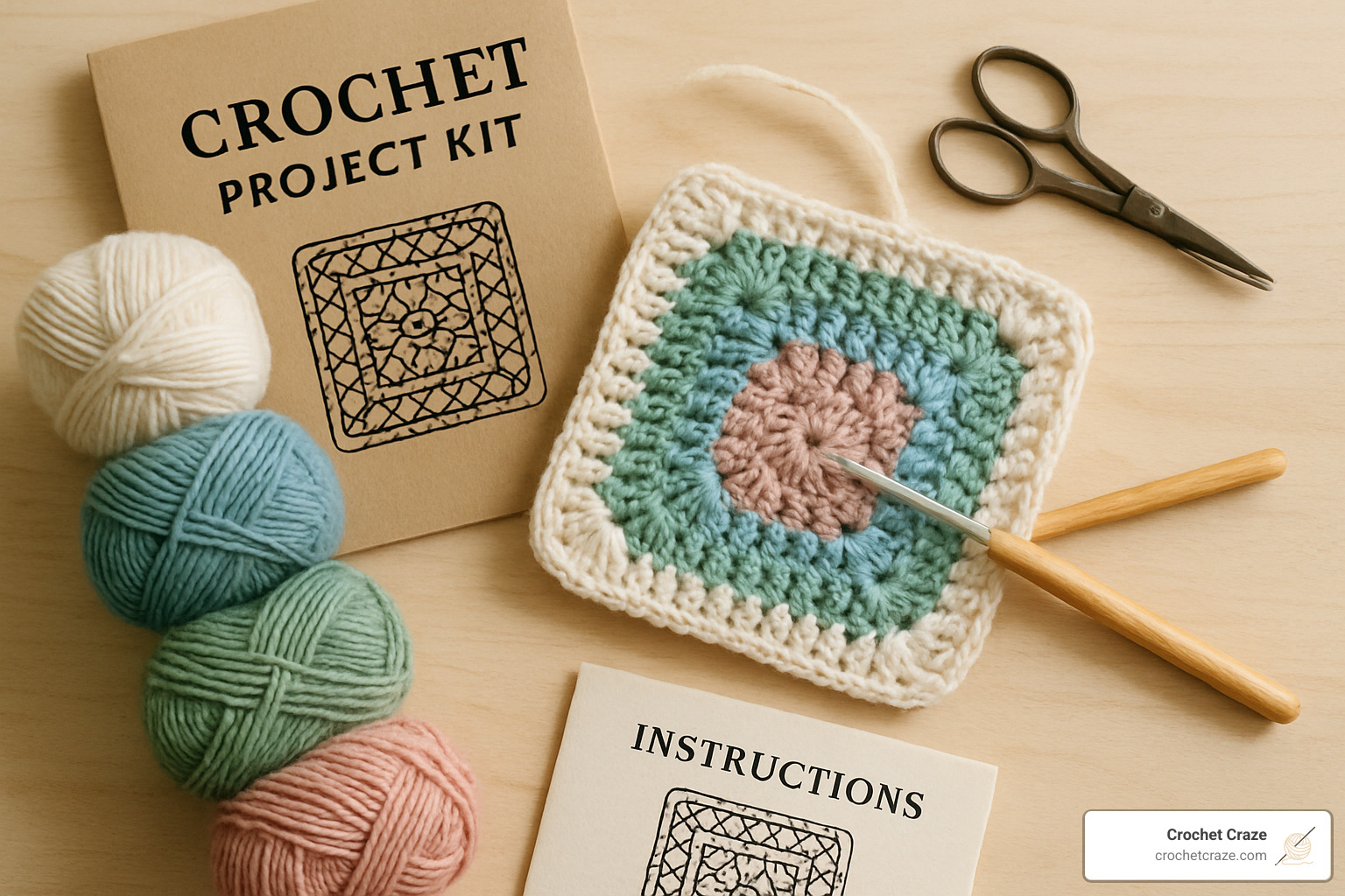 Annie's kit club envelope with crochet materials - Crochet project kits