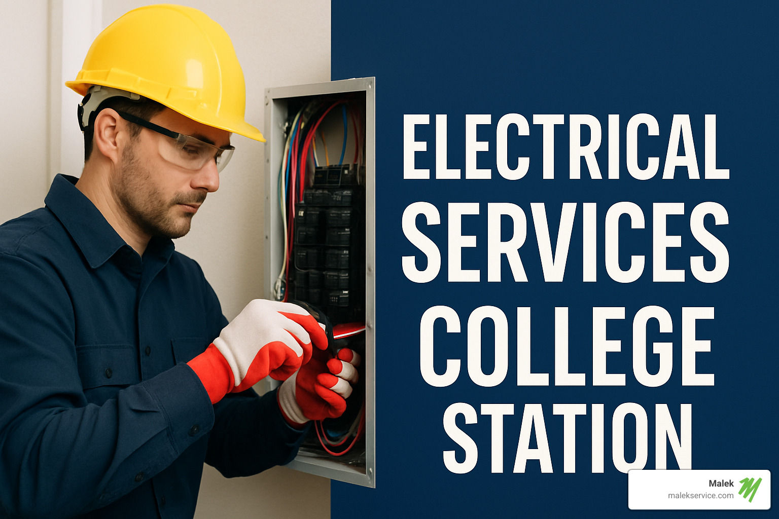 electrician greeting homeowner - Electrical services College Station