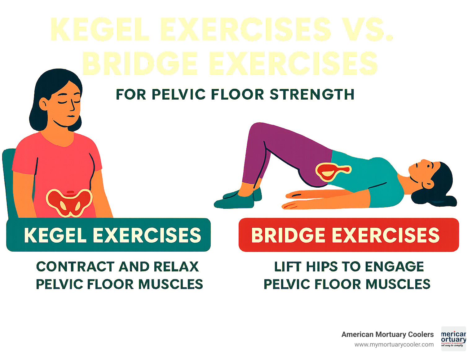 Comparison of Kegel exercises versus bridge exercises for pelvic floor strength - 6 body infographic 
