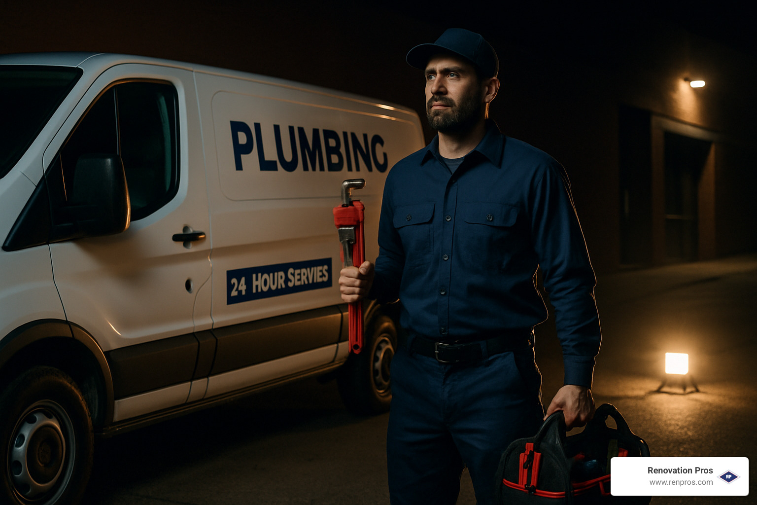 on-call plumbing technician responding at night - Commercial plumbing Temecula