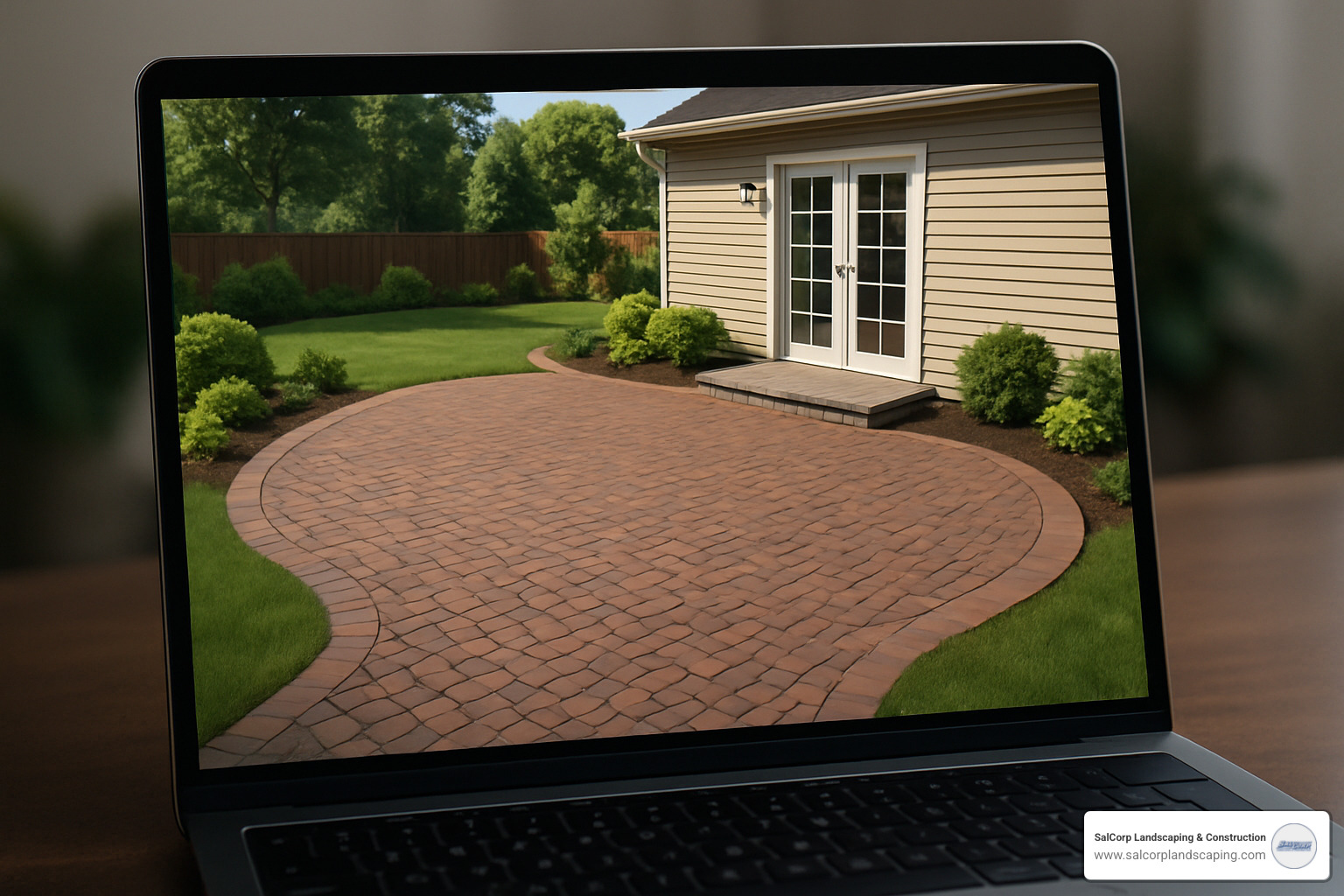 3D rendering of brick patio design - brick patio contractors