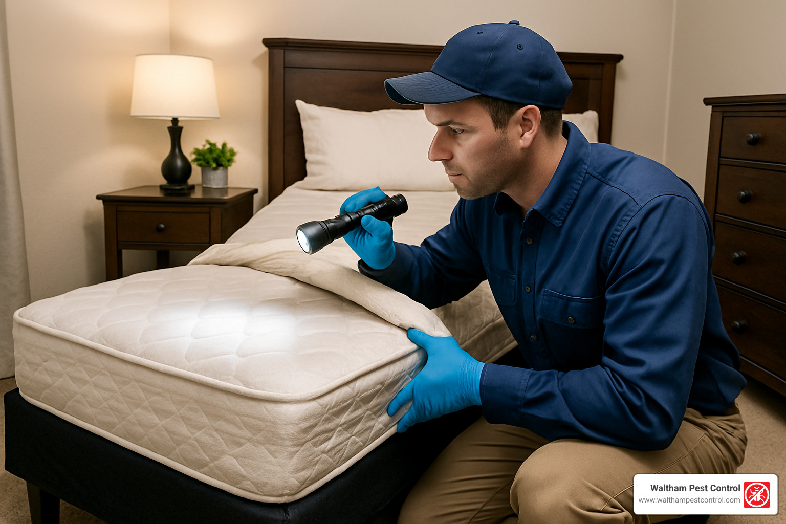 home with bed bug inspection in progress - bed bug extermination cost
