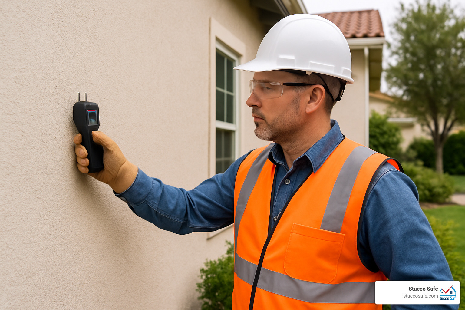 Stucco inspector conducting probe testing - is it a risk to buy stucco house
