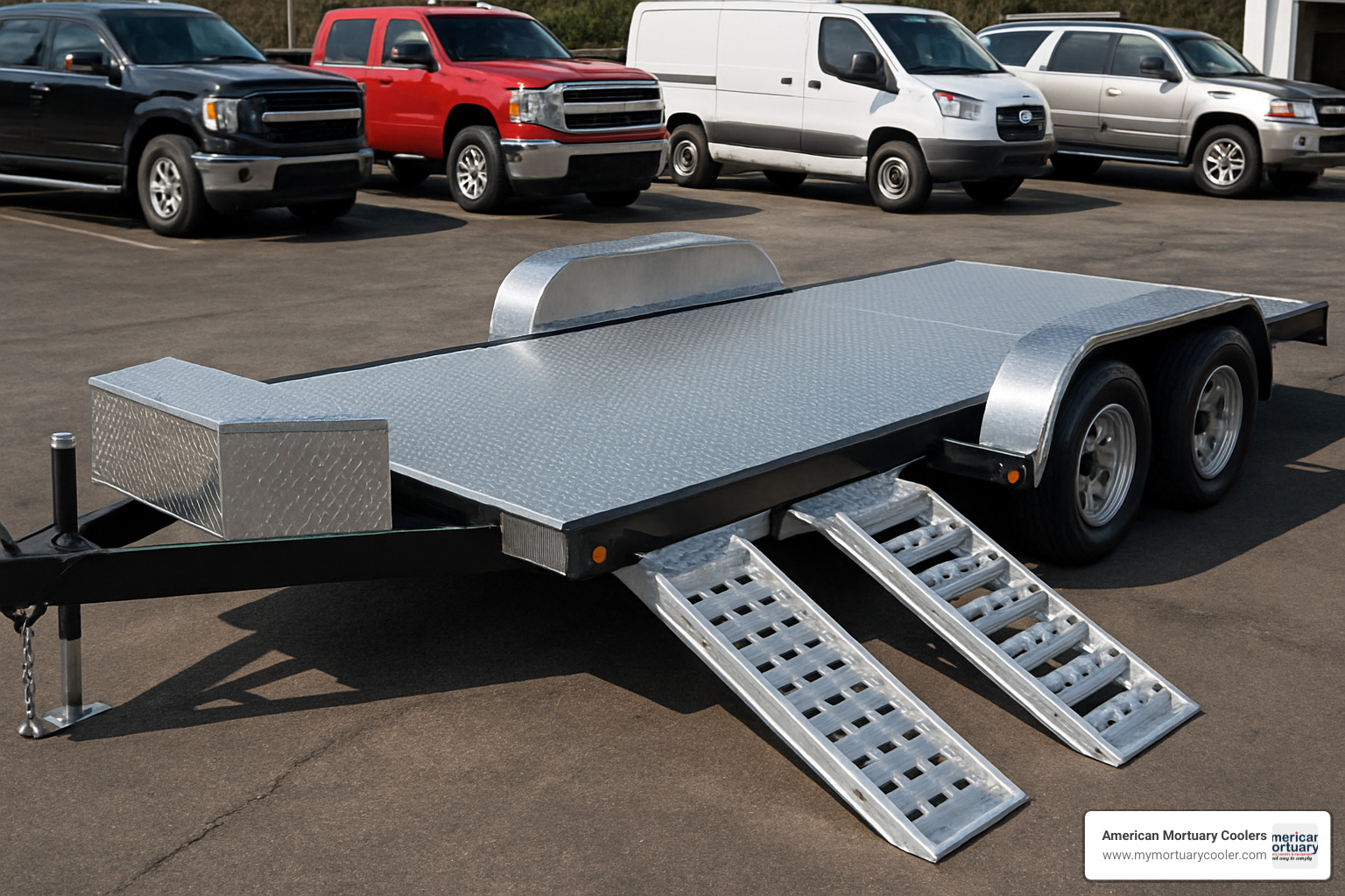 diamond plate trailer with various configurations and features - diamond plate trailer