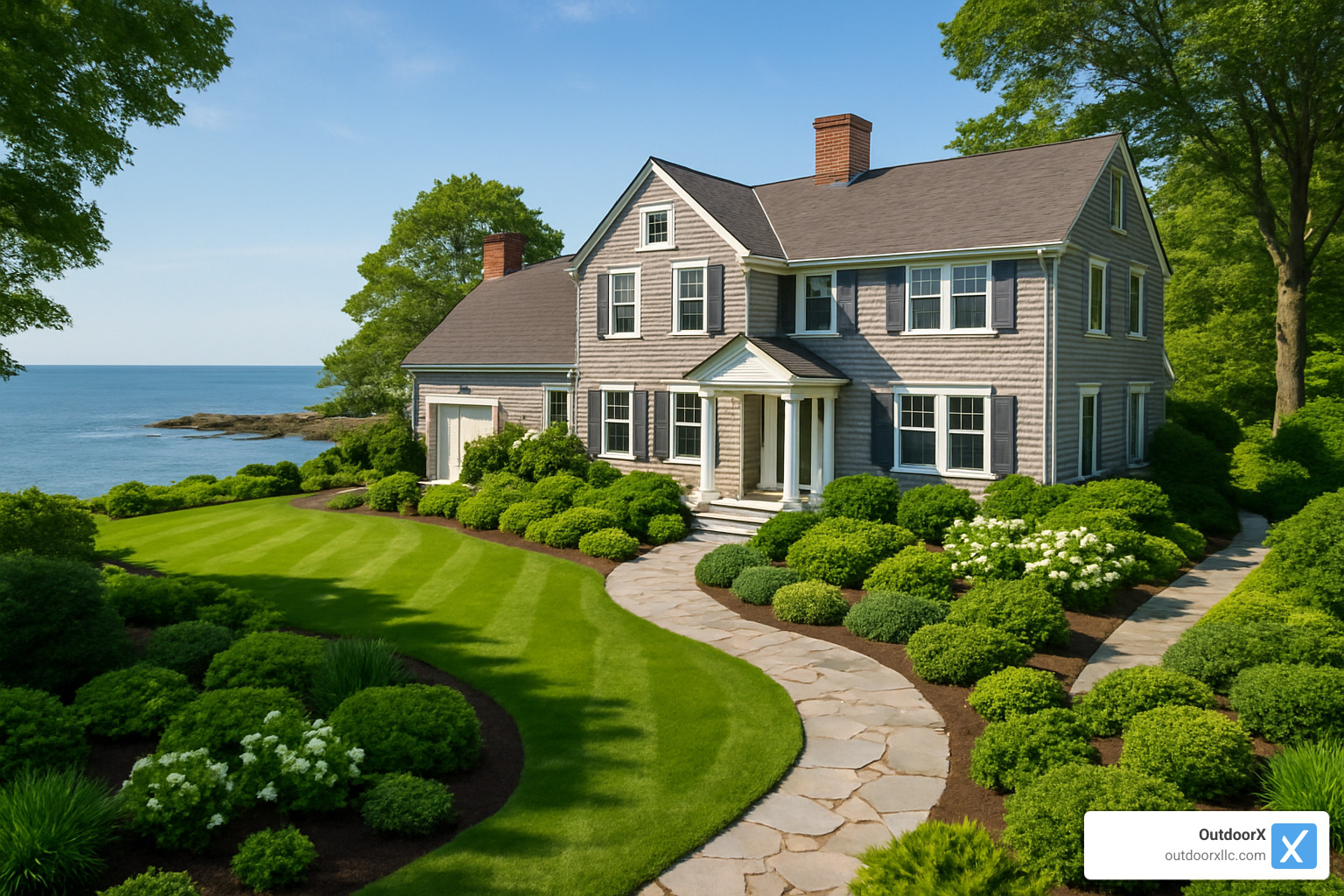 Beverly MA coastal property with professional landscaping - landscaping beverly ma