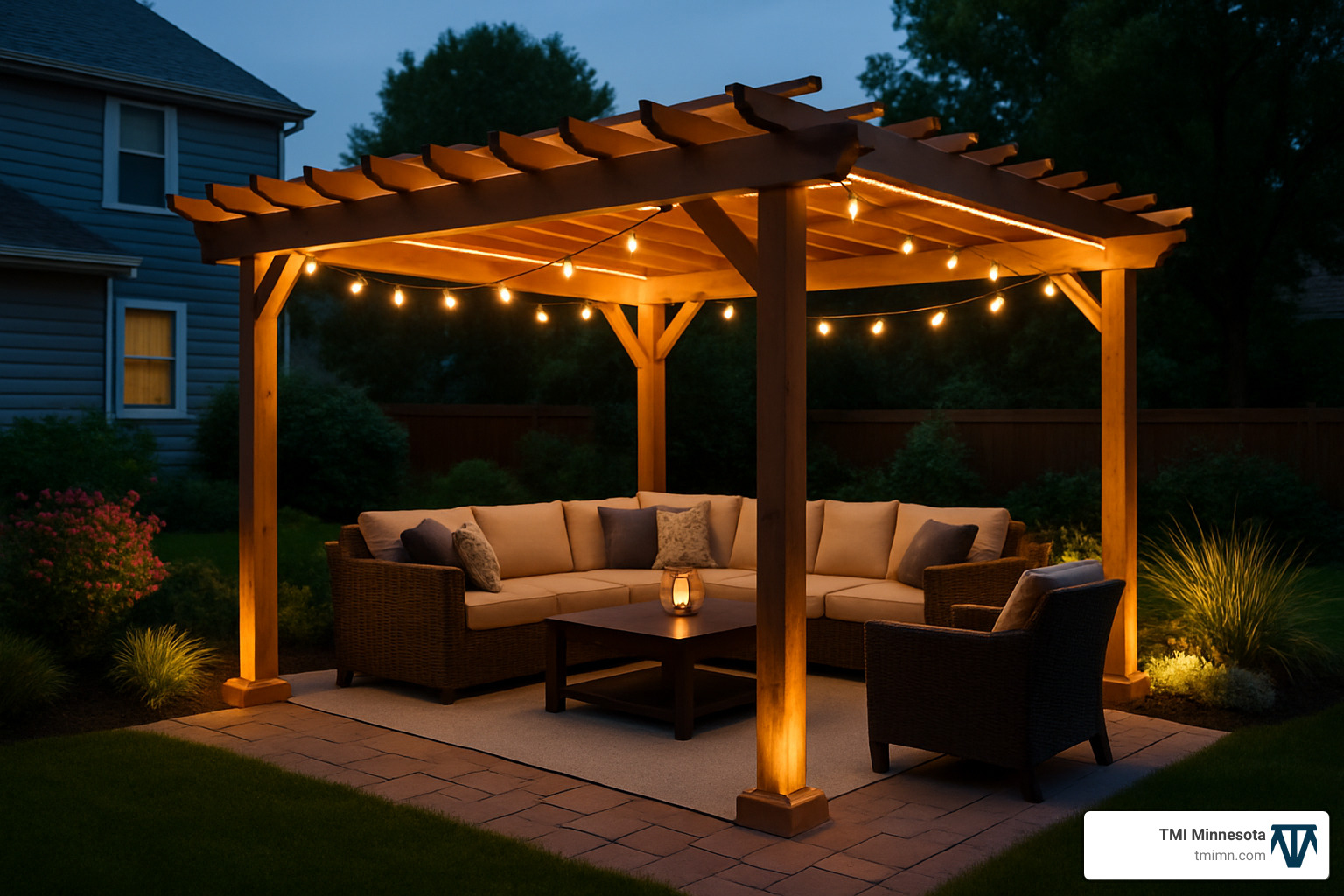 92ef0c9328166bd083824ad6adcfb3fa6149b450 Pergola Perfection: How Custom Builders Transform Outdoor Spaces Discover how custom pergola builders boost home value, style & comfort. Explore benefits, designs & expert tips for your dream backyard. custom pergola with evening lighting - custom pergola builders