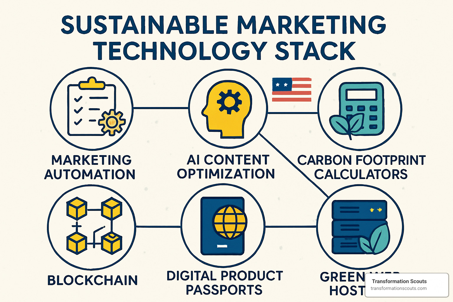 Sustainable marketing technology stack showing various tools and platforms - innovative marketing strategies for sustainable growth