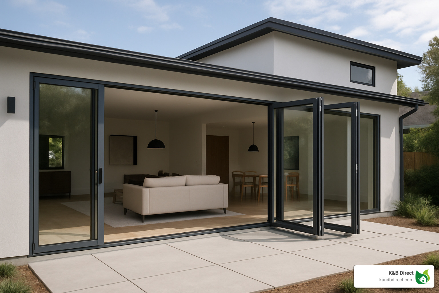 aluminum slide and fold doors with slim frames - slide and fold doors