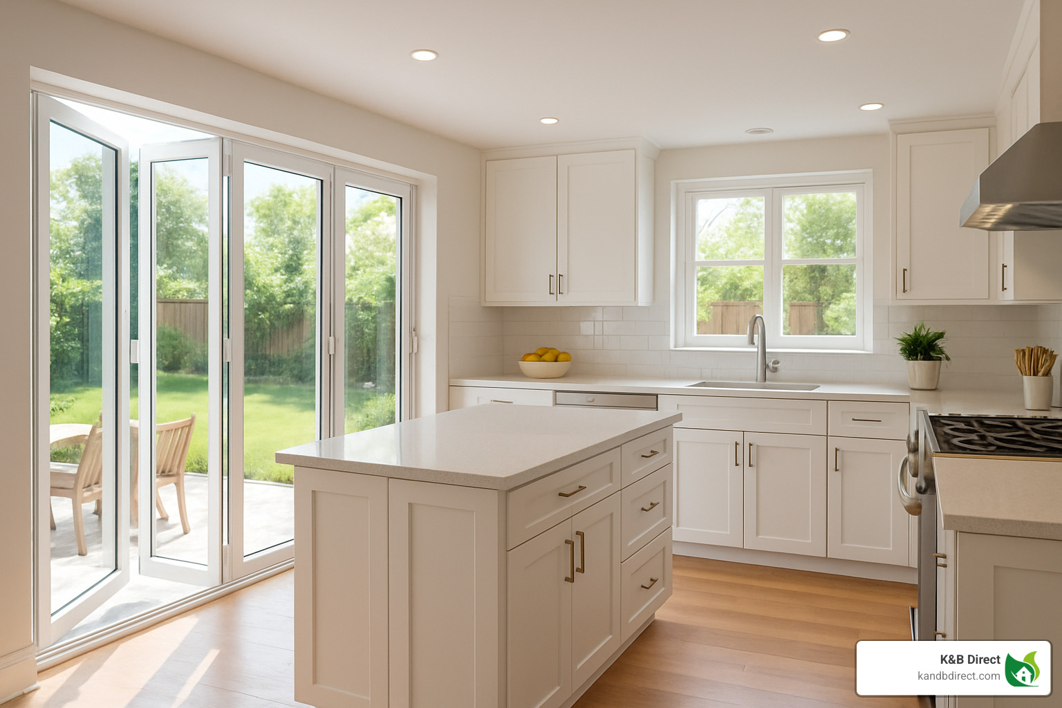 upvc bifold doors in a kitchen - slide and fold doors