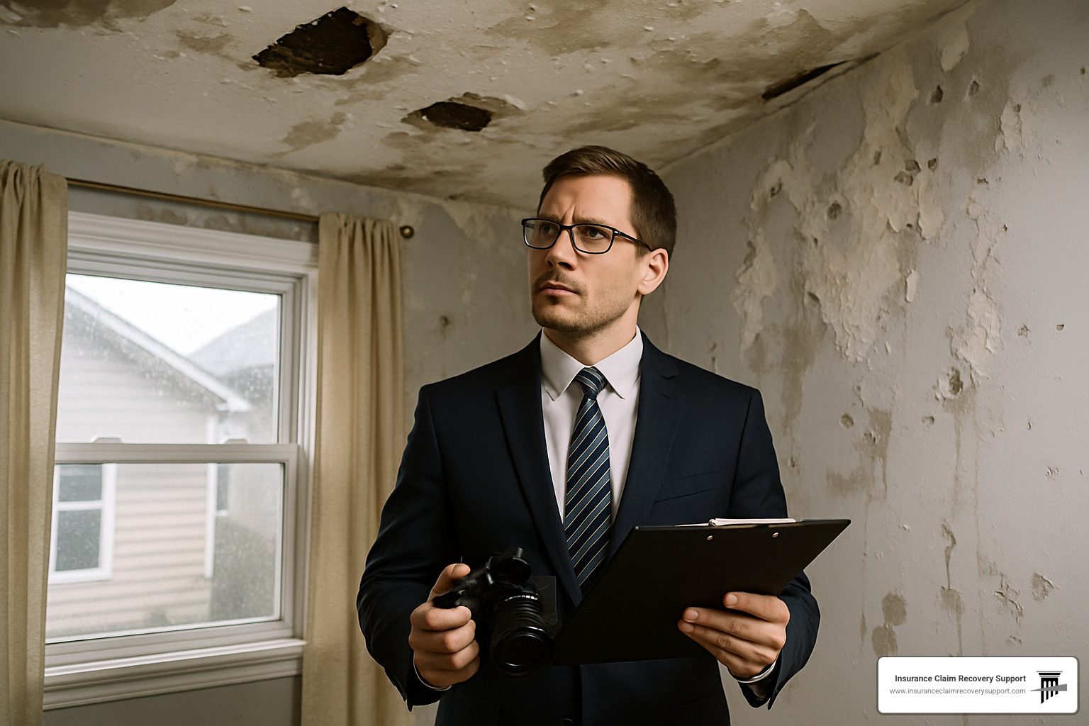 public adjuster examining property damage - public adjuster rates