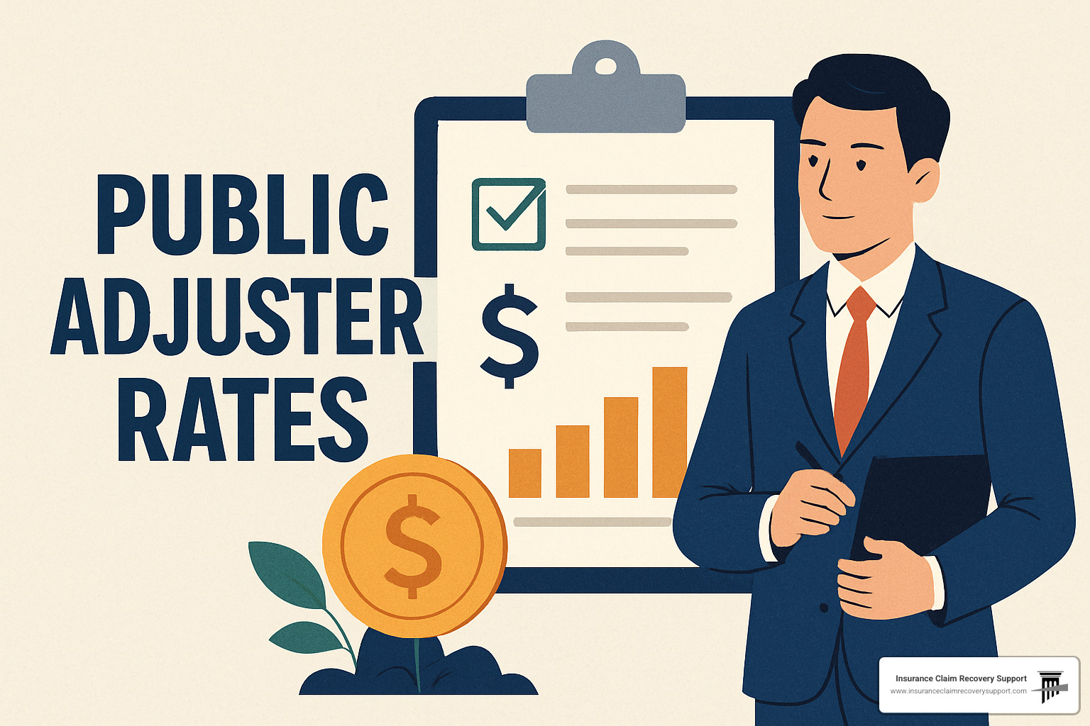Map of United States showing public adjuster fee caps by state - public adjuster rates