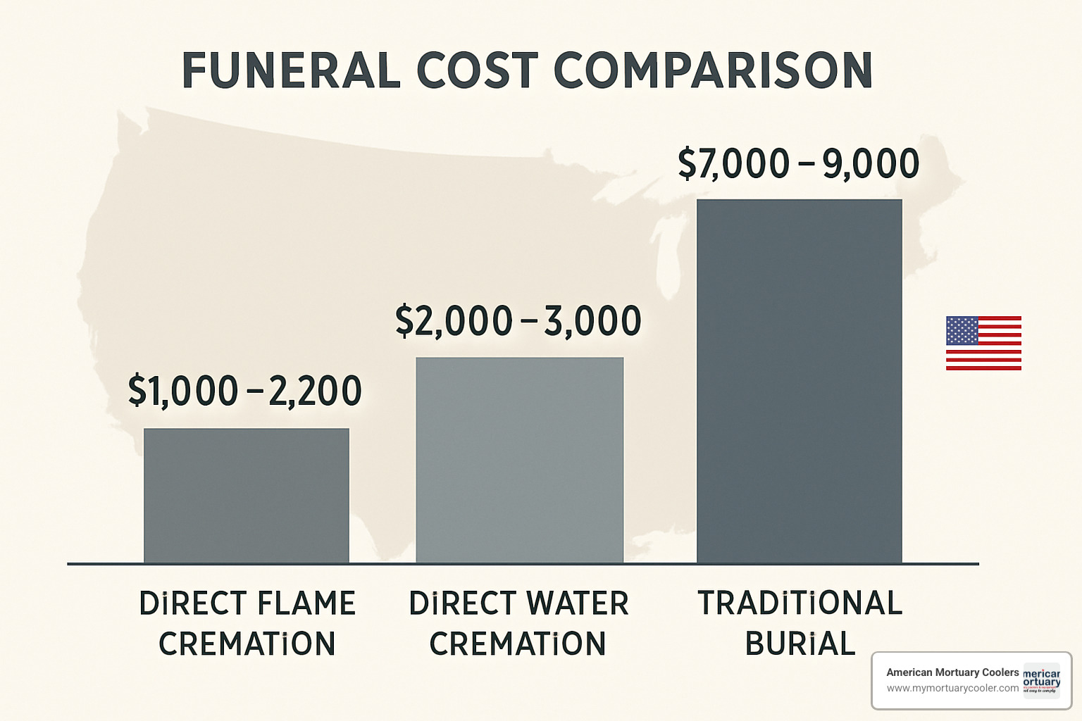 cost comparison chart for funeral options - is water cremation legal in california