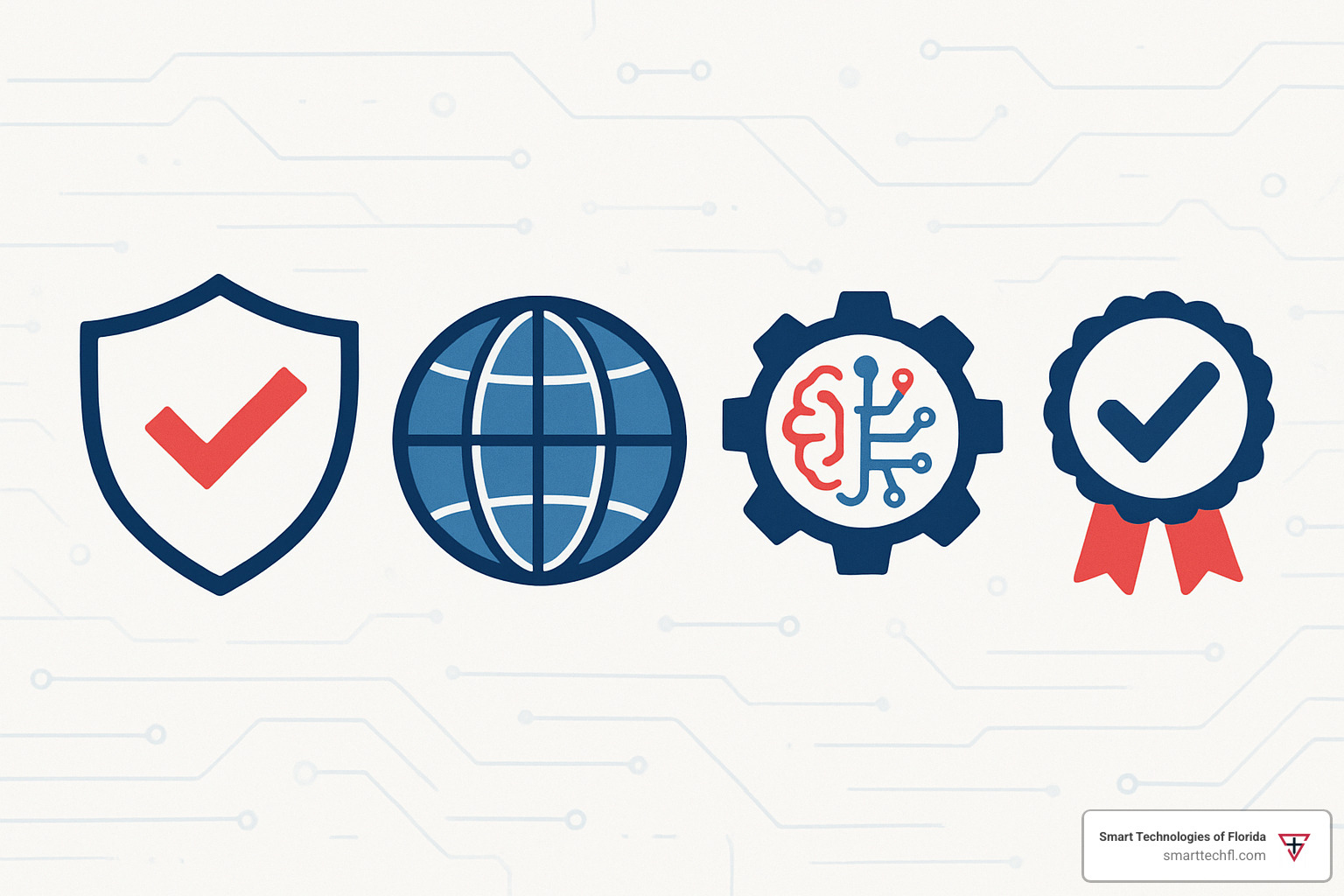 CPaaS feature comparison icons showing reliability, global reach, AI tools, and security certifications - cpaas providers