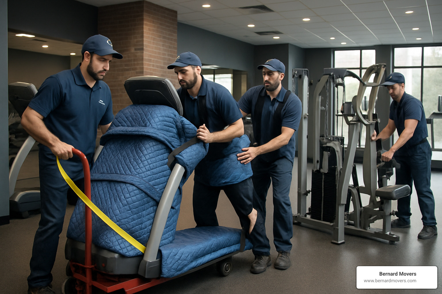 specialized gym equipment movers using custom tools - commercial exercise equipment movers