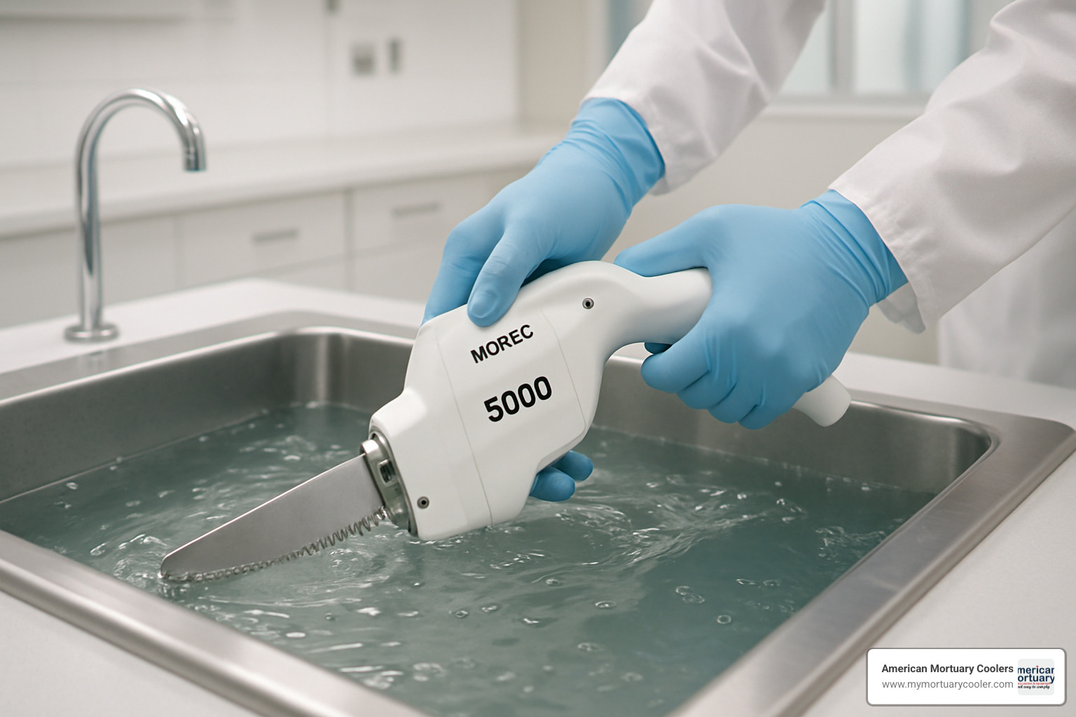 mopec 5000 being cleaned through submersion - mopec 5000