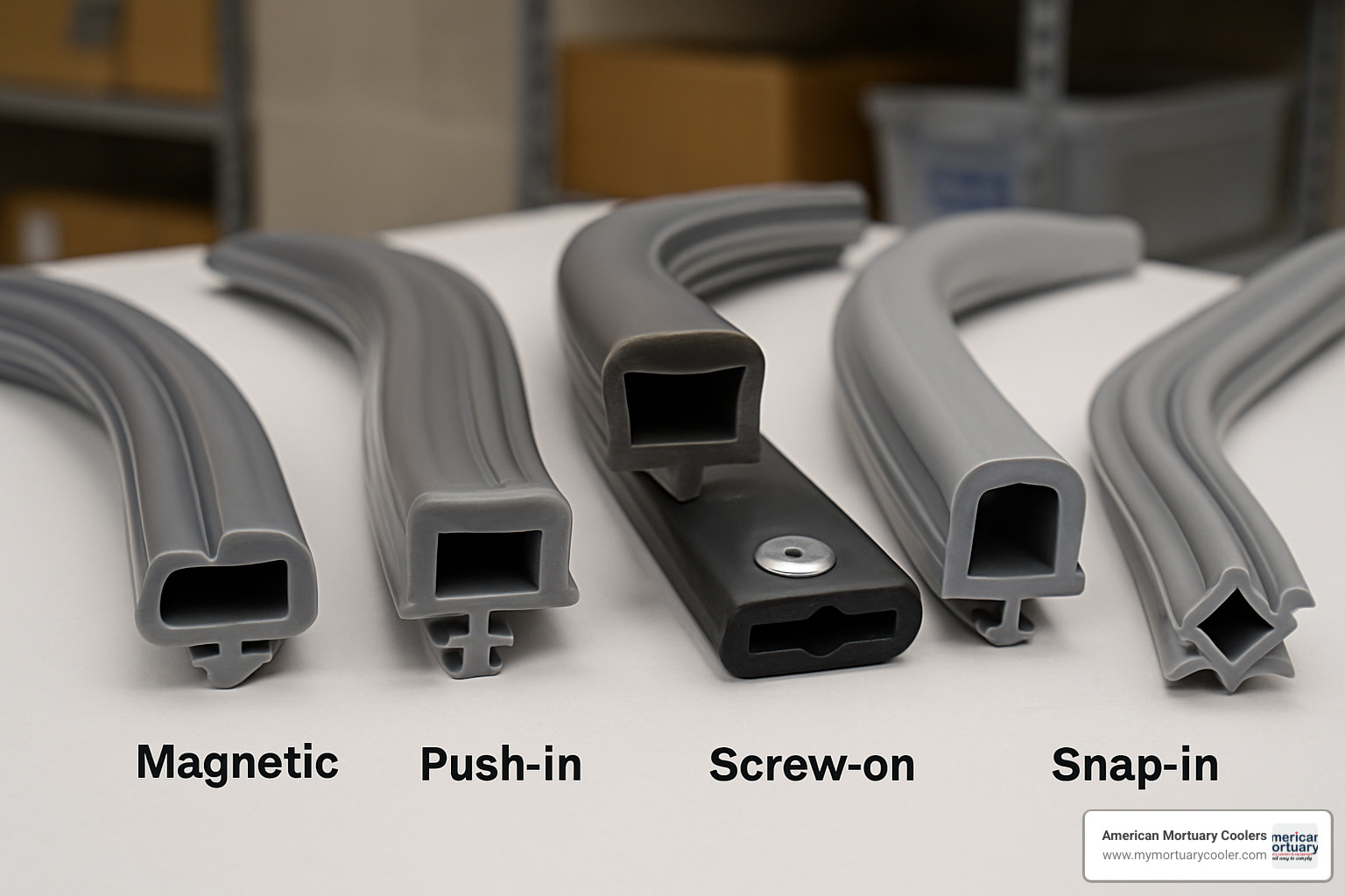 Different walk-in freezer door gasket profiles and attachment methods - walk in freezer door gaskets
