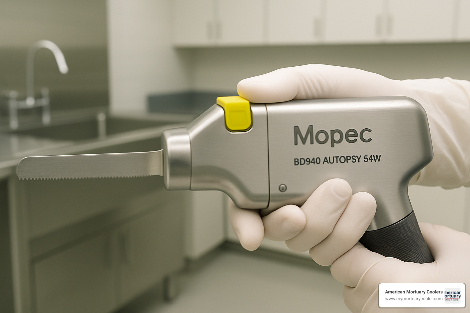 proper grip technique for using the Mopec BD040 autopsy saw - mopec bd040