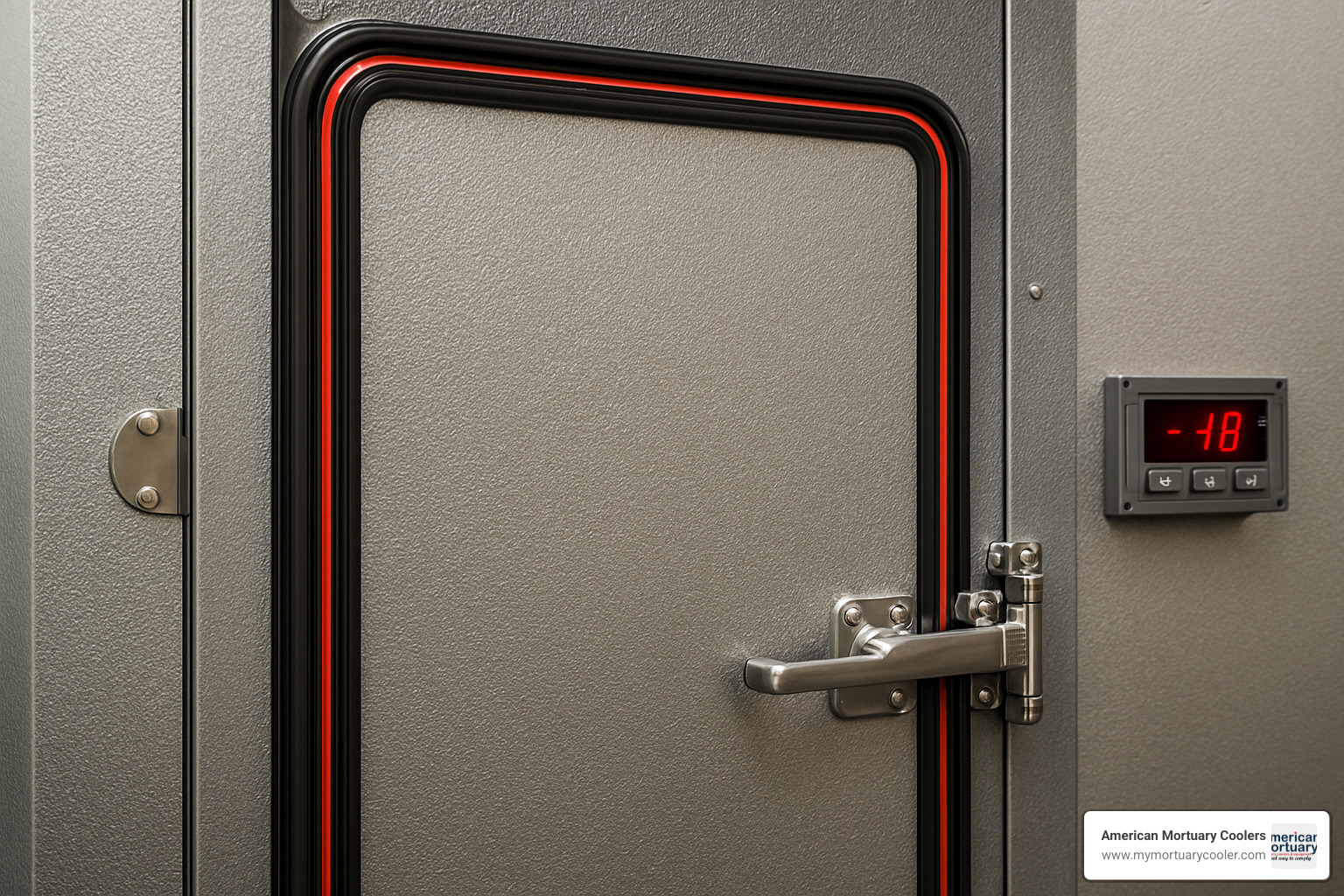 Frost-free freezer door with heated gaskets - walk in refrigeration unit