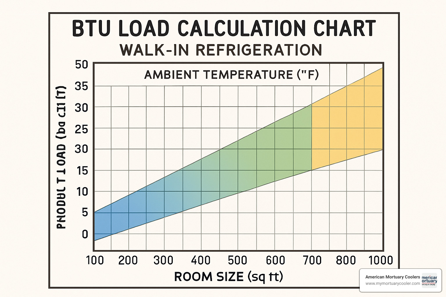 BTU load calculation chart for walk-in refrigeration units - walk in refrigeration unit