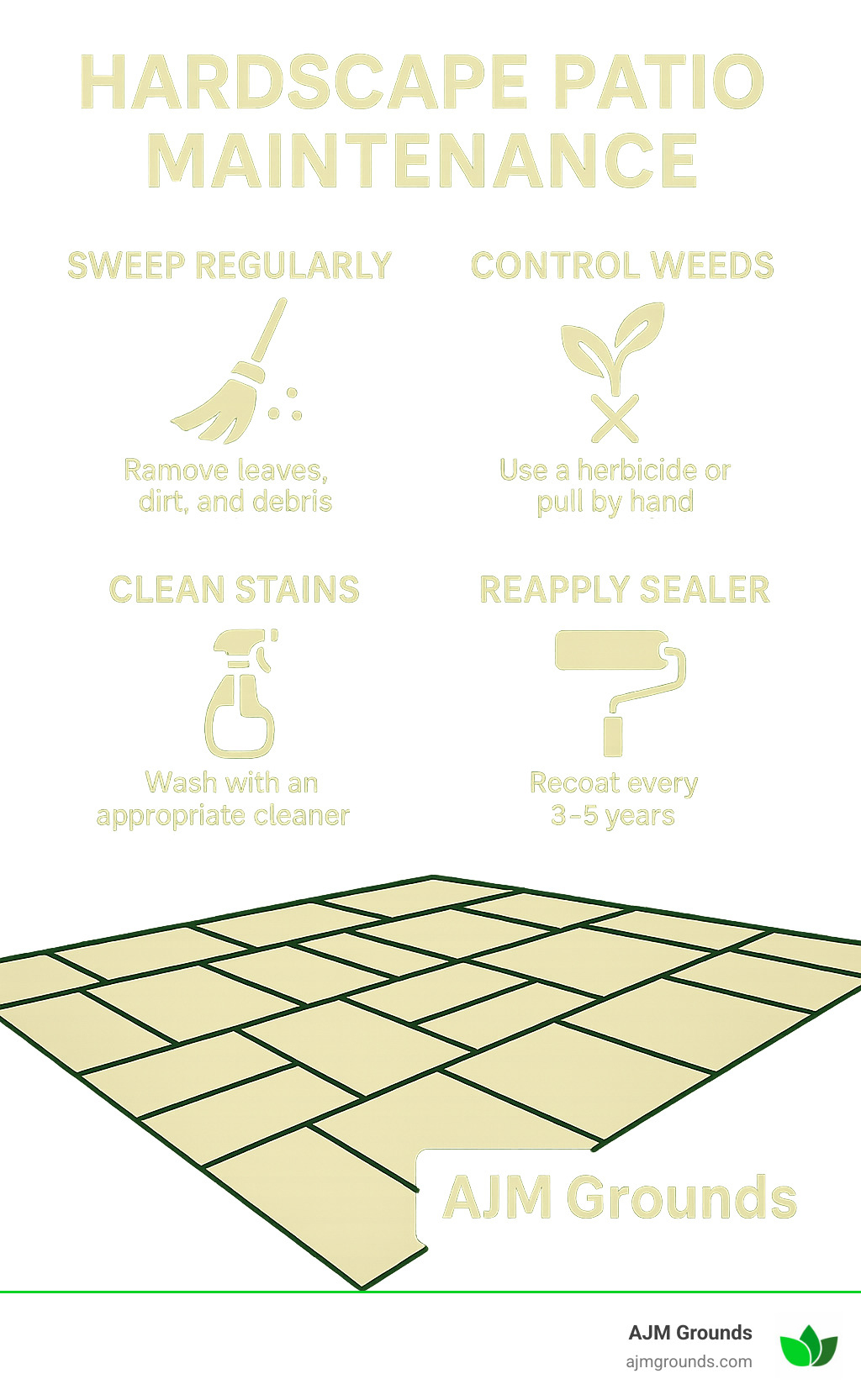 hardscape patio maintenance infographic - hardscape patio designs infographic 