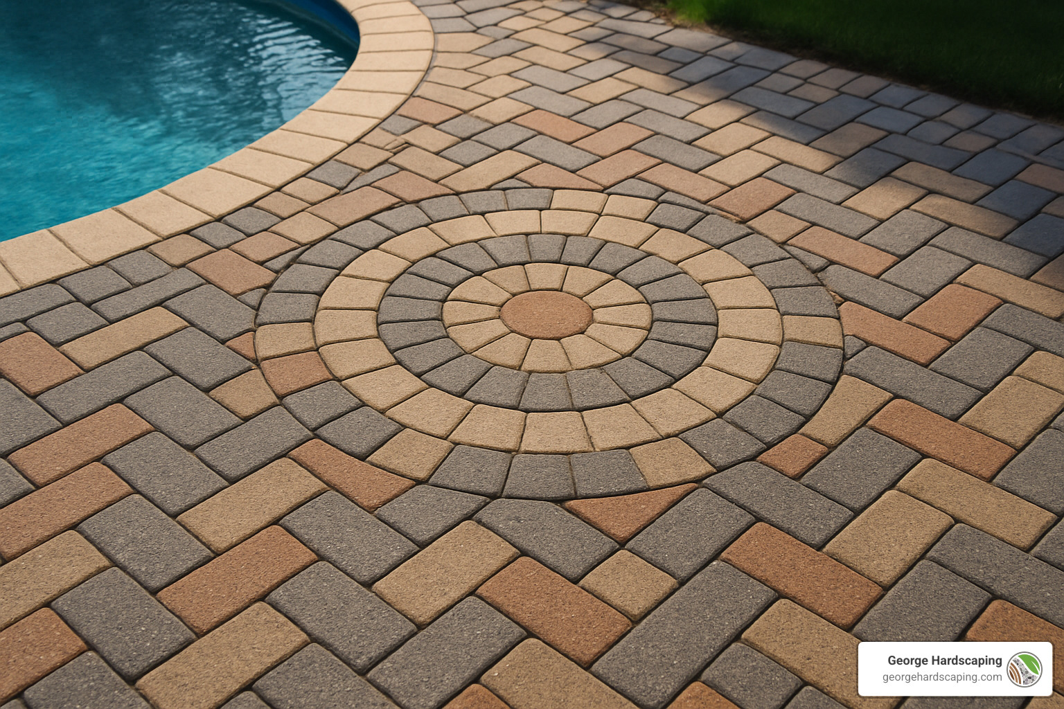 creative pool paver pattern close-up - Pool Paver Decks