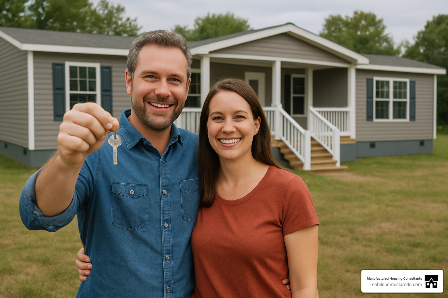 new homeowners with keys to their double wide home - financing a new double wide new homeowners with keys to their double wide home - financing a new double wide