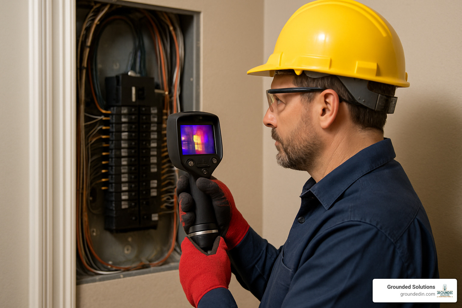 electrical inspector using thermal imaging camera - Electrical Safety Inspection Indianapolis