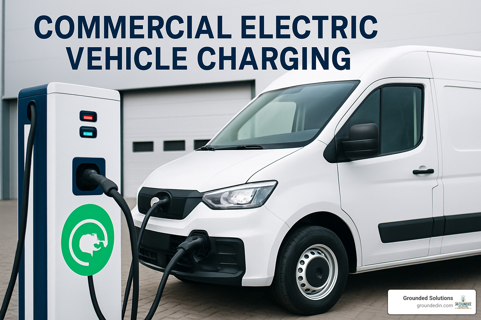 commercial EV charging station installation completed by Grounded Solutions - Commercial electric vehicle charging