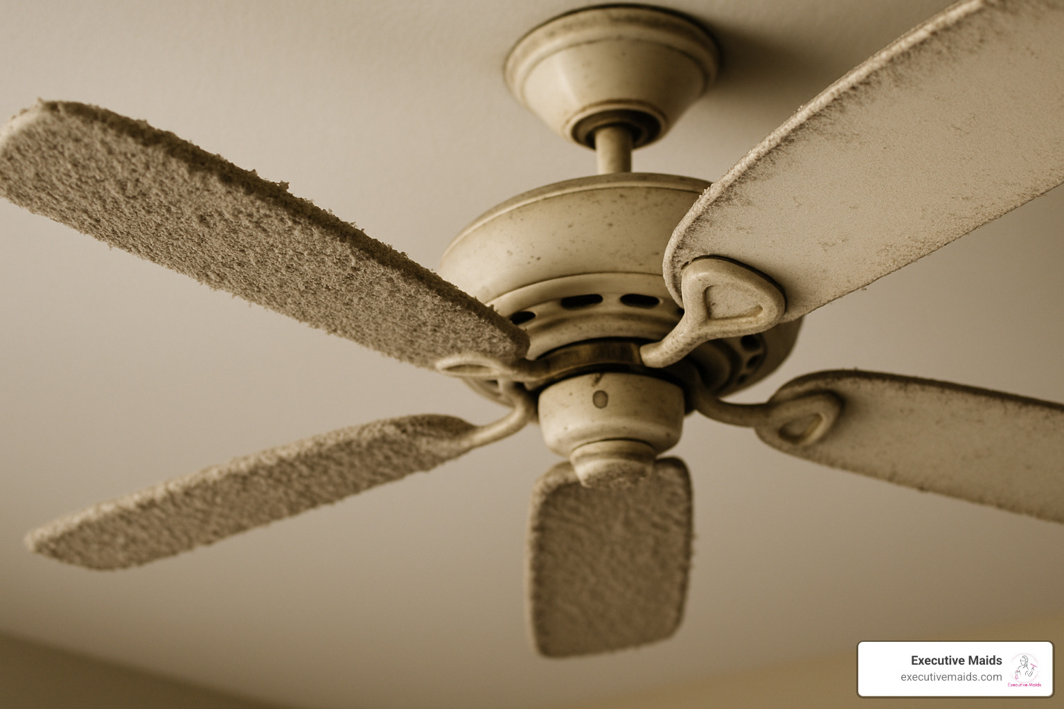 dusty ceiling fan - in depth house cleaning