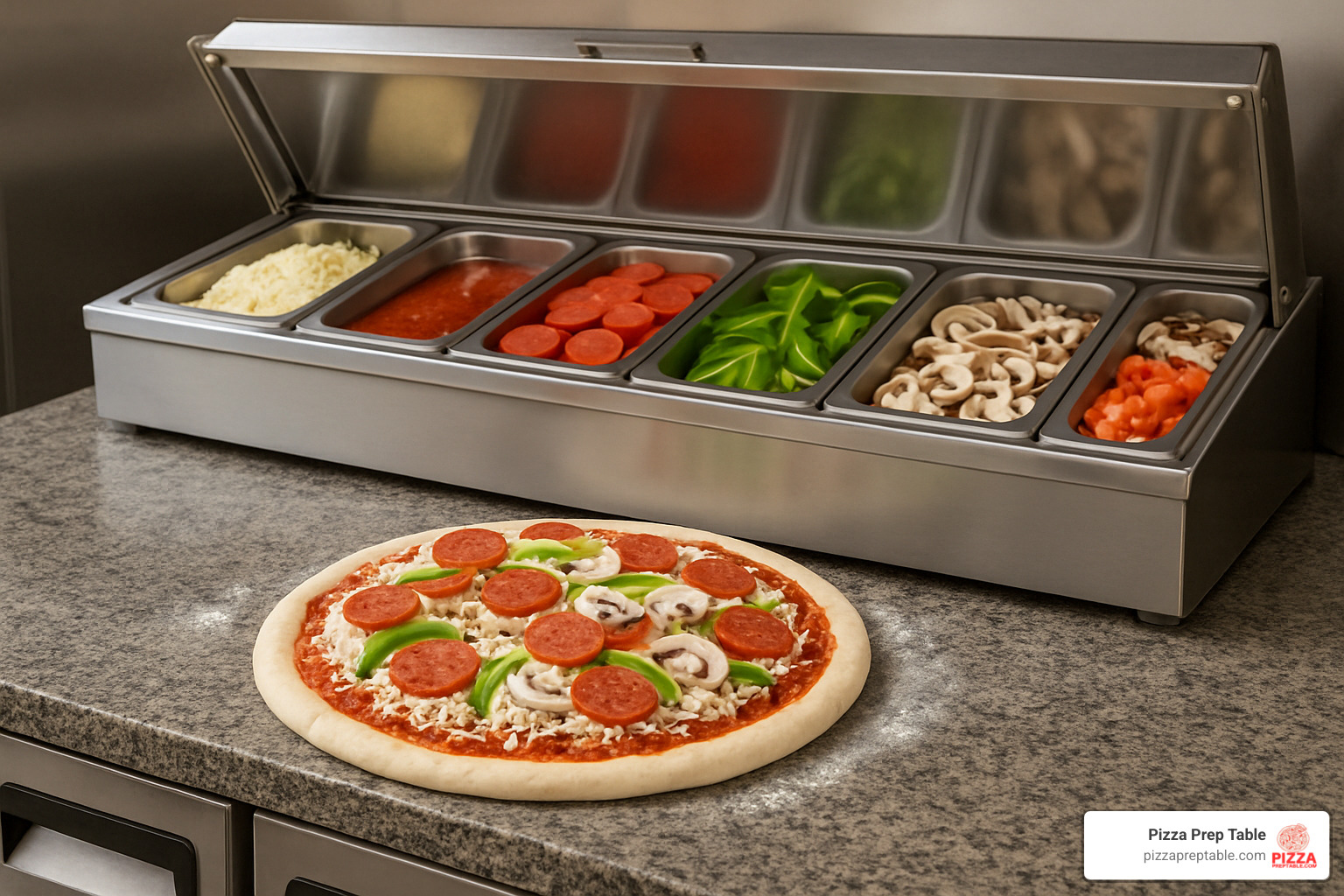 pizza prep station maintenance illustration - pizza prep station