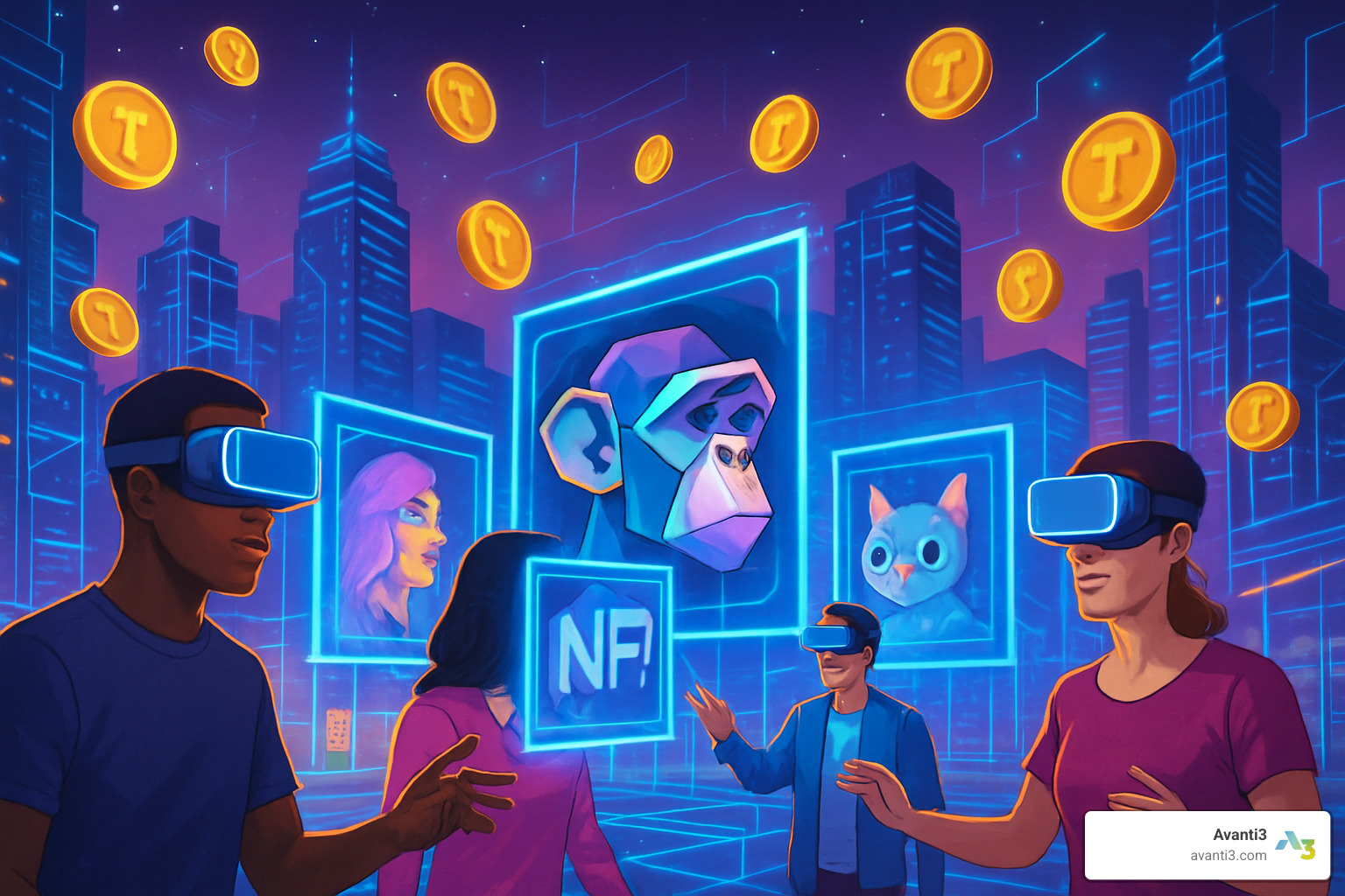 futuristic metaverse economy with NFT integration - NFT market development