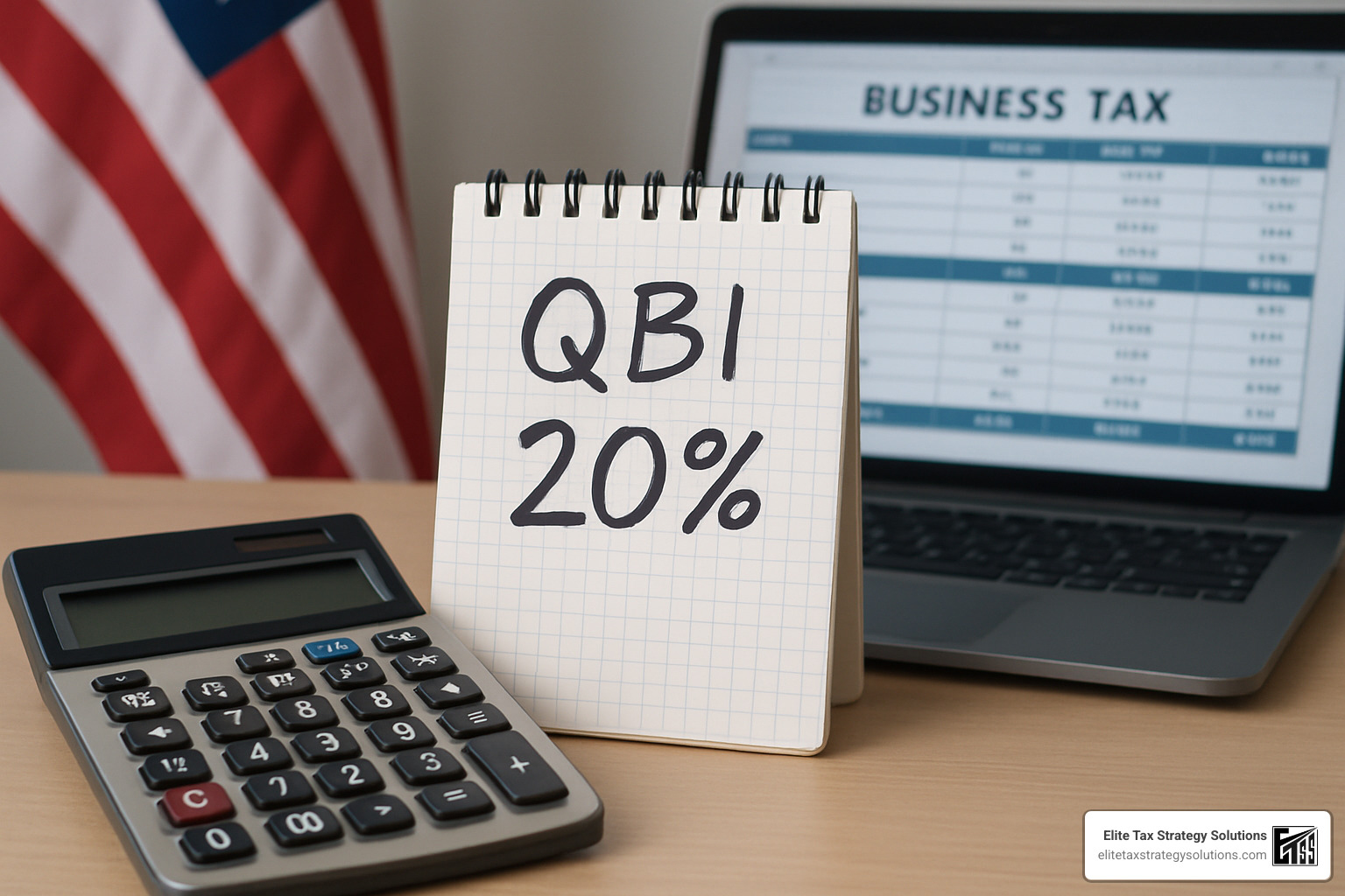 calculator showing 20% QBI calculation - Tax planning for entrepreneurs