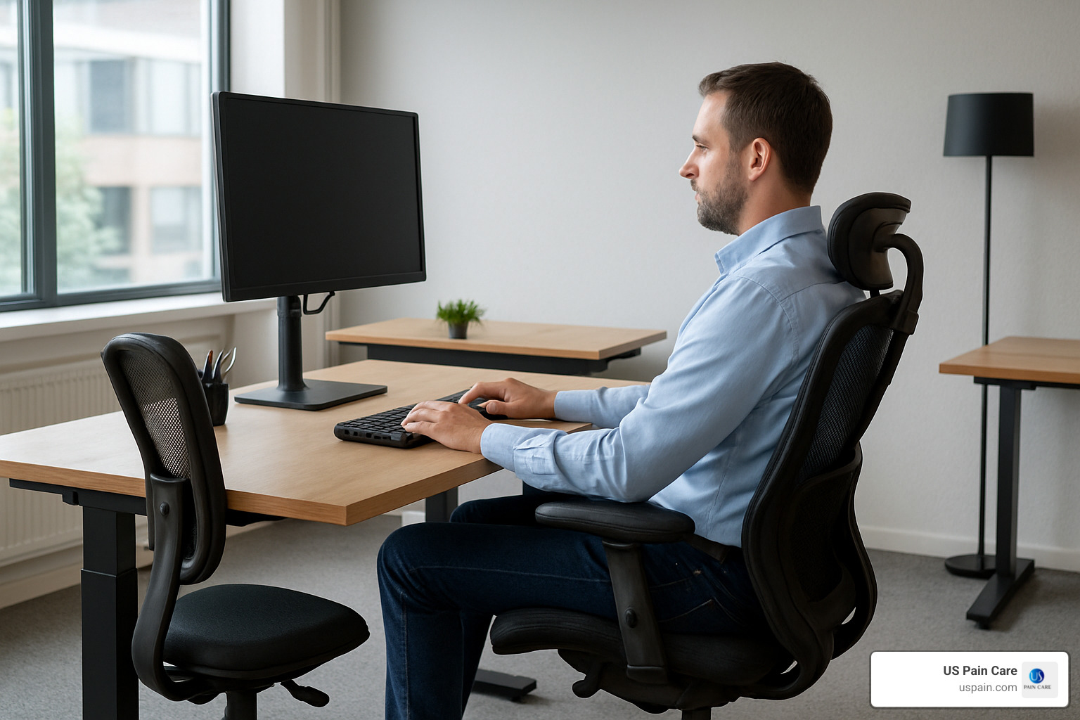 ergonomic workstation setup for back pain prevention - lumbar pain treatment options