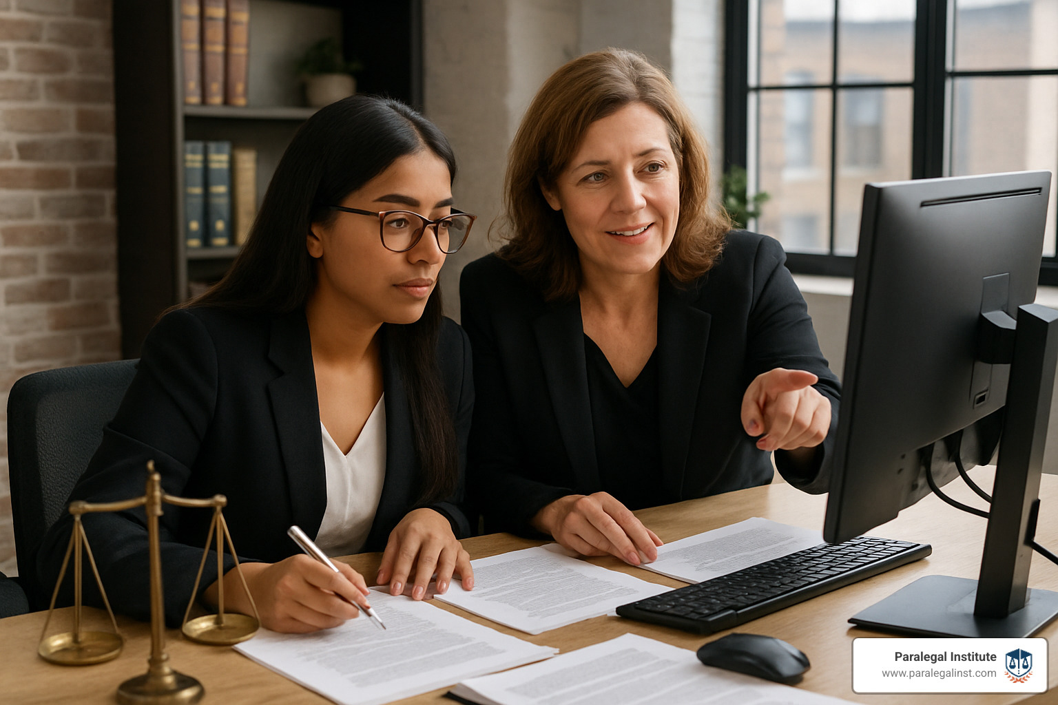 New paralegal being trained by senior paralegal in law office - is paralegal an entry level job