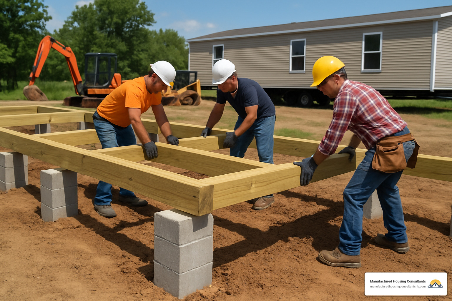 pier and beam foundation installation - mobile home foundation