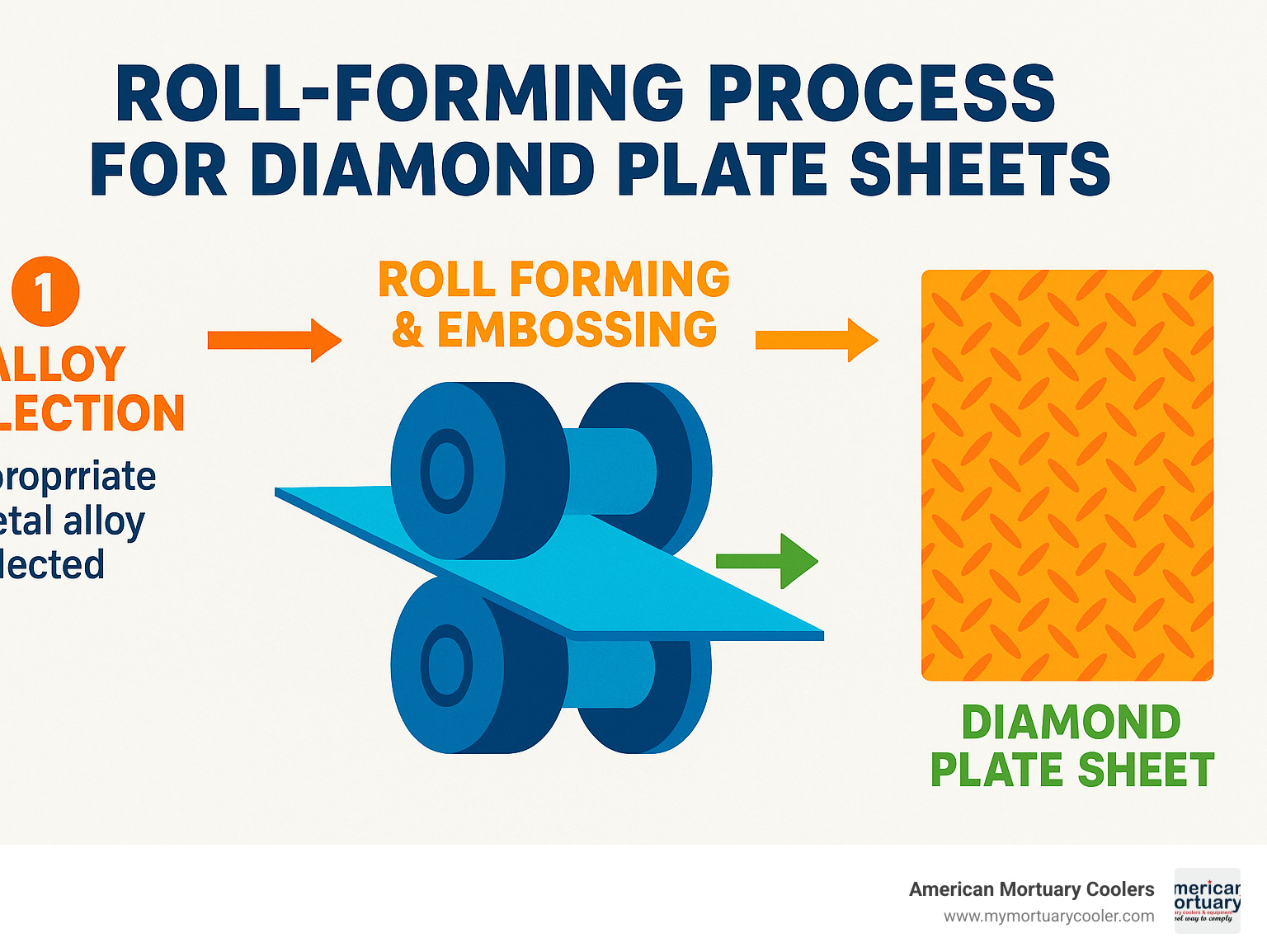 roll-forming process for diamond plate sheets - dimond plate sheets infographic 