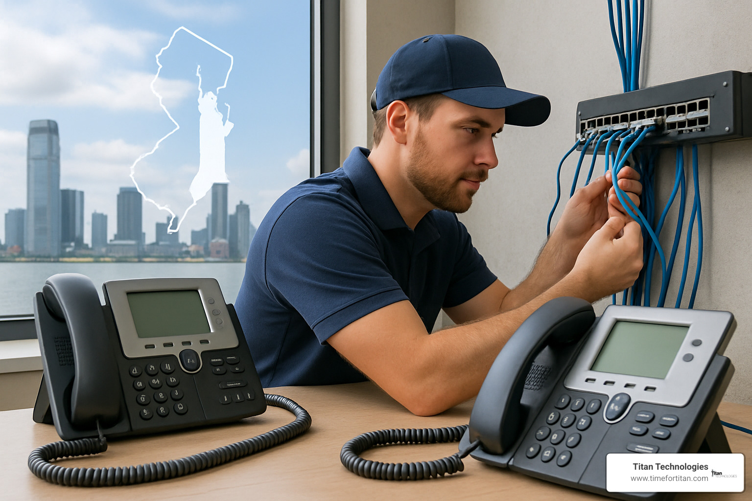 VoIP phone system installation in a New Jersey office - business phone systems new jersey