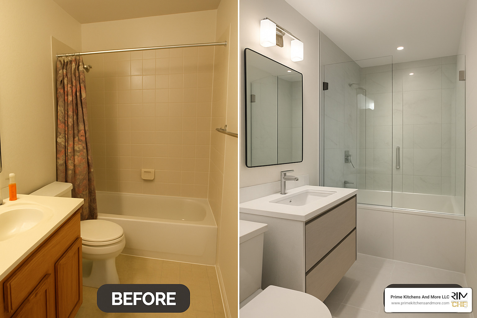 modern bathroom renovation before and after comparison - modern master bathroom ideas