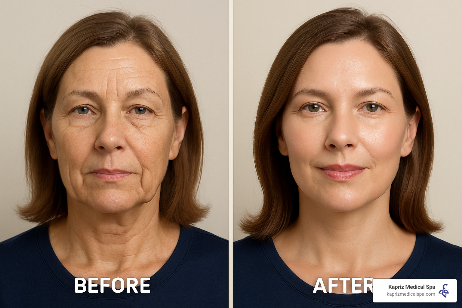 Before and after photos of non-surgical facial rejuvenation treatments - Non-surgical facial rejuvenation