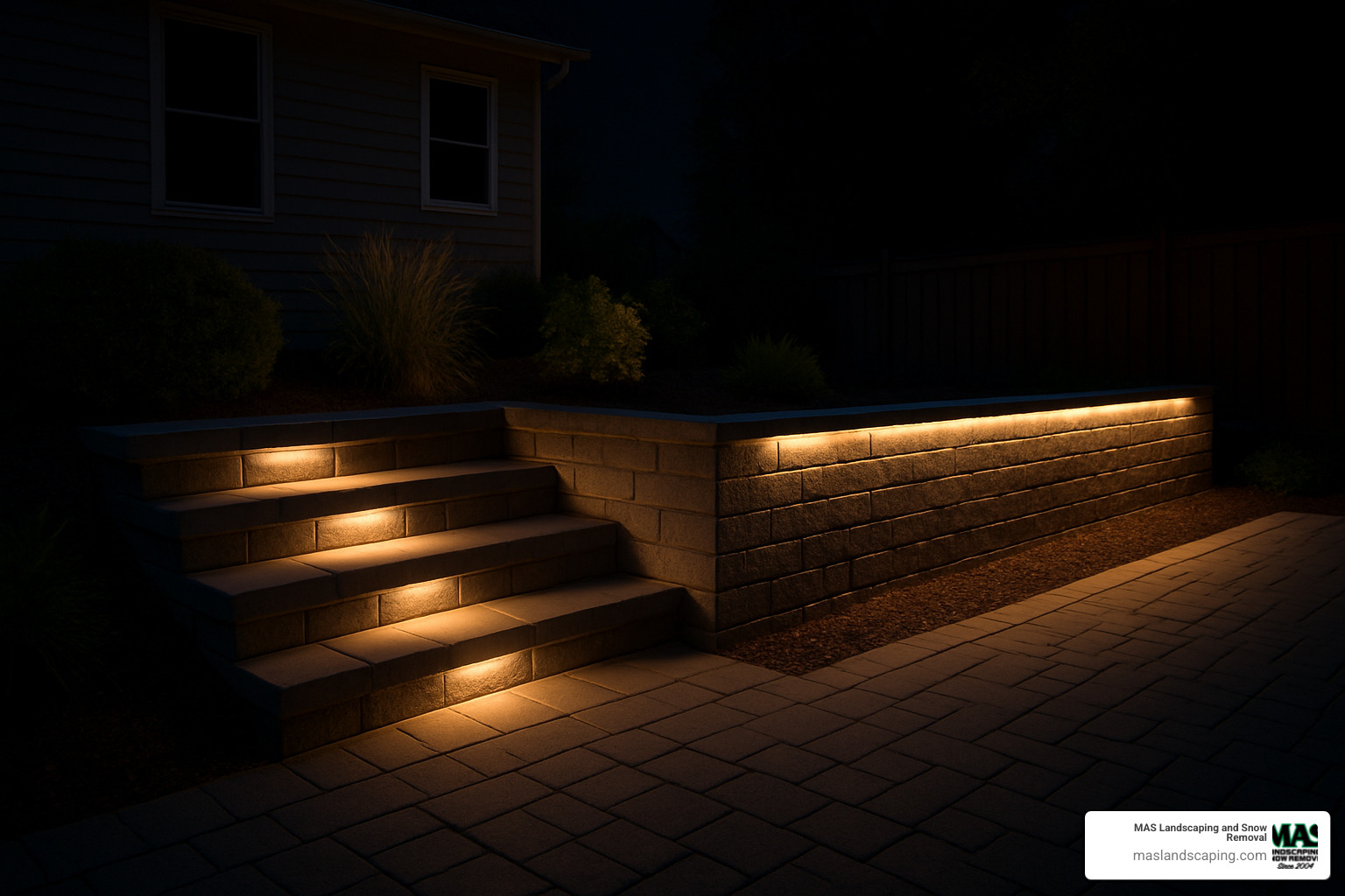 illuminated paver retaining wall with integrated lighting - paver retaining wall cost