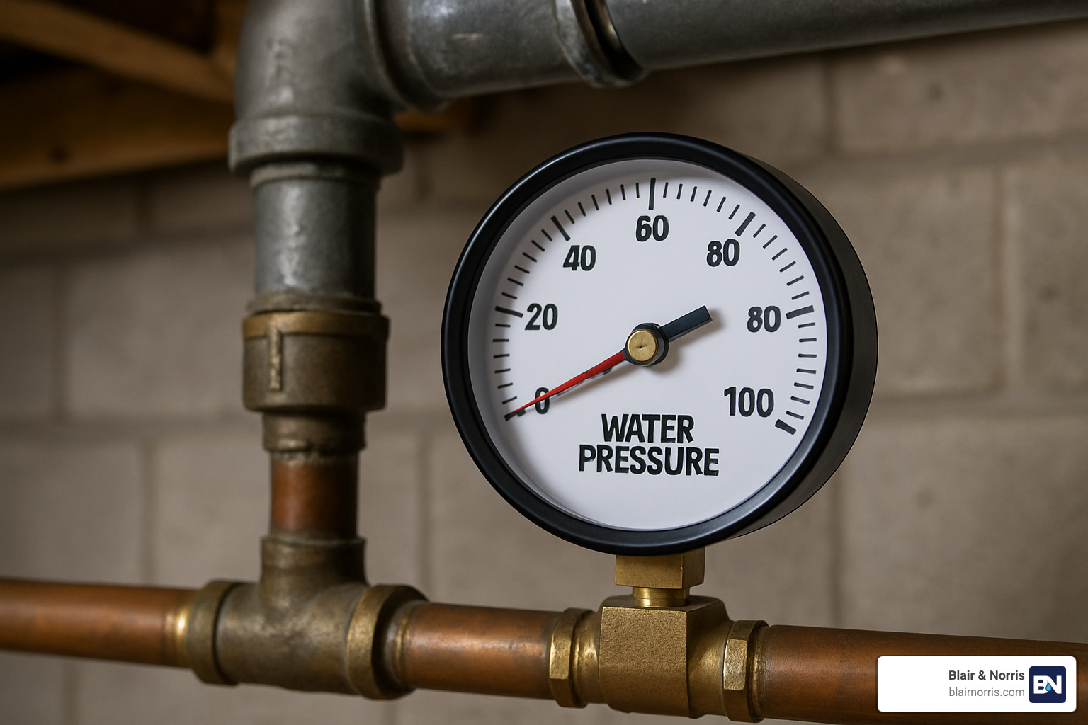 Water pressure gauge showing low reading - residential well pump repair near me