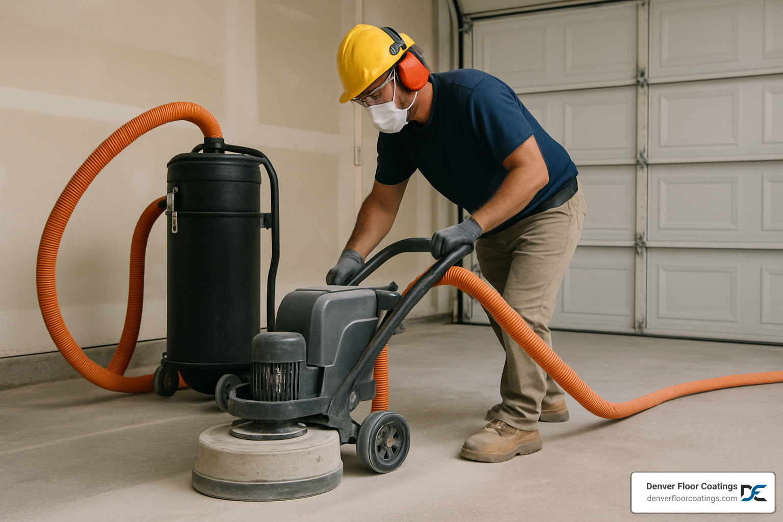 diamond grinder in action - professional epoxy floor installation diamond grinder in action - professional epoxy floor installation